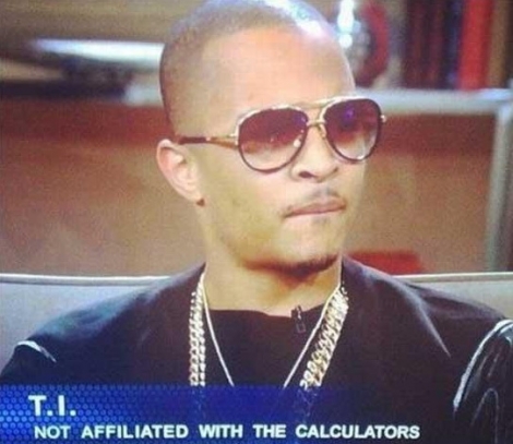 T.I. not affiliated with the calculators